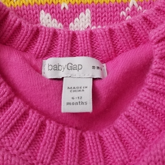 Gap Lined Fair Isle Knit Heart Dress 6-12m - Picture 4 of 6